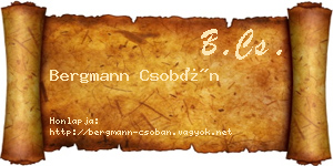 Bergmann Csobán névjegykártya